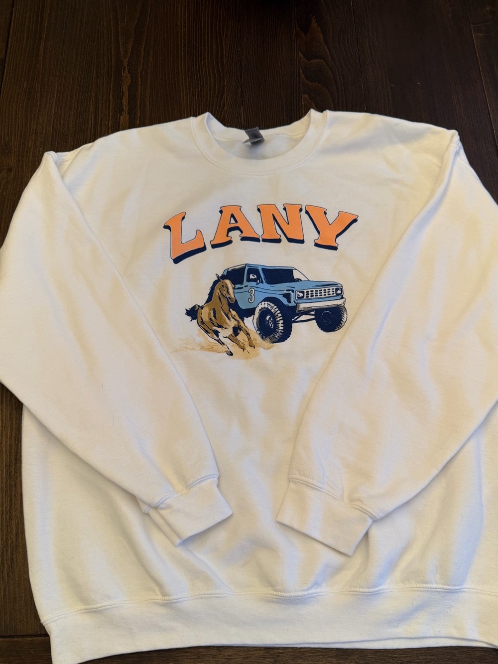 LANY Bronco Sweatshirt Racing Crewneck White Size Large